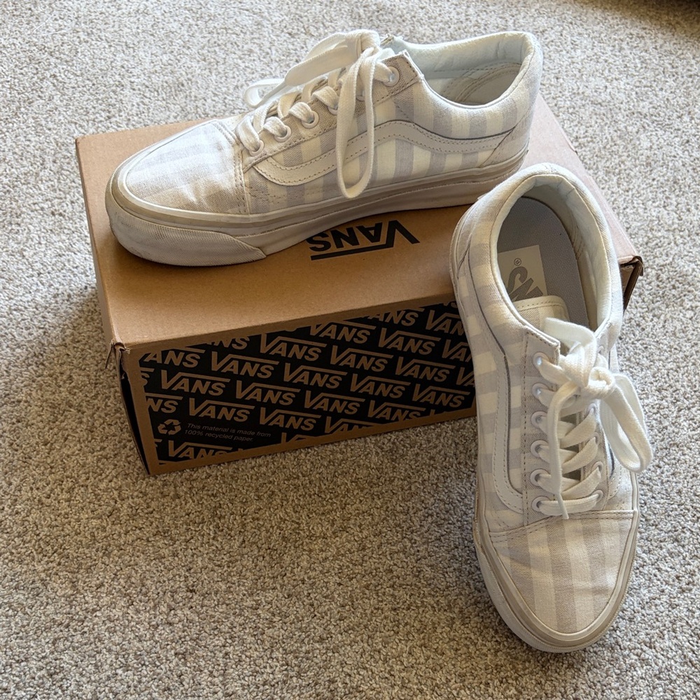 Vans Stripe Low Top Sneakers - cream and grey